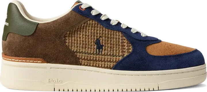 Masters suede-panelled tweed sneakers