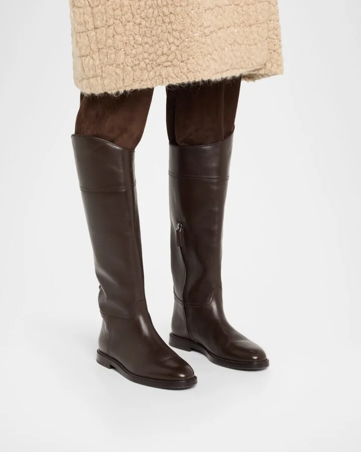 Mat Leather Equestrian Riding Boots - Image 4