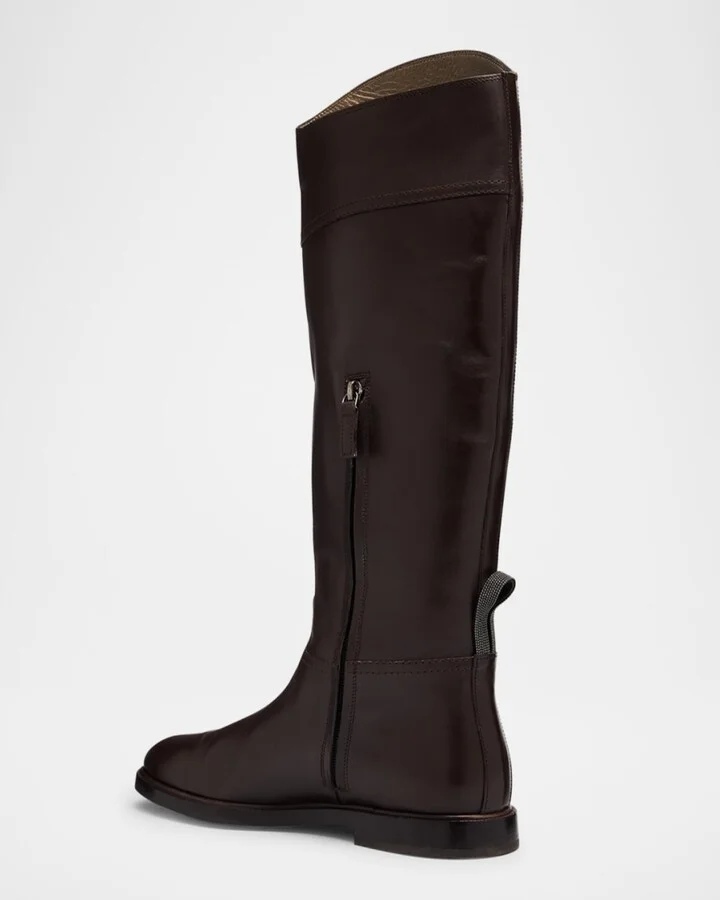 Mat Leather Equestrian Riding Boots - Image 5