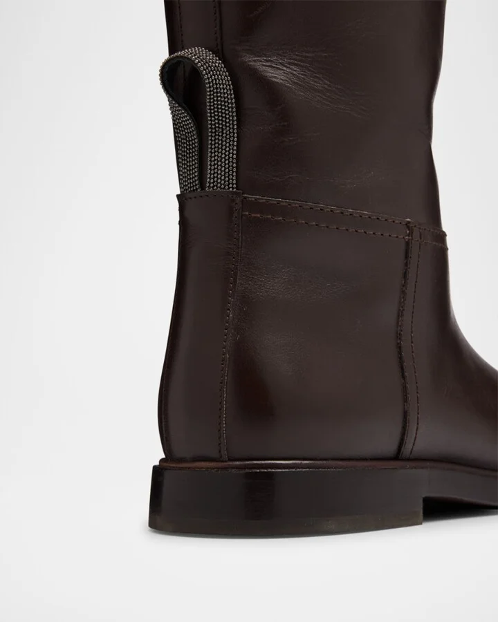 Mat Leather Equestrian Riding Boots - Image 7