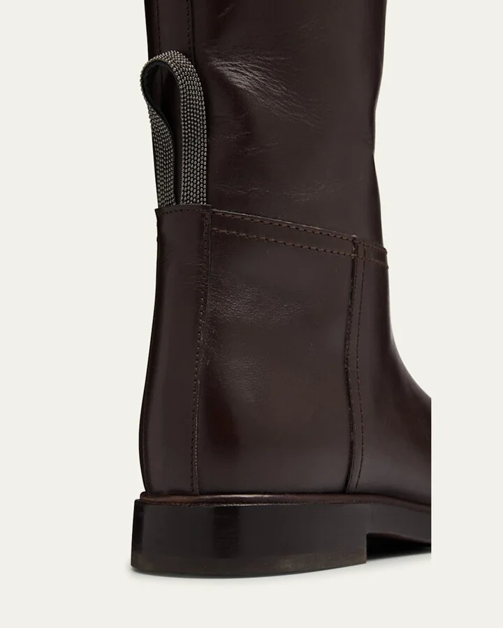 Mat Leather Equestrian Riding Boots - Image 8