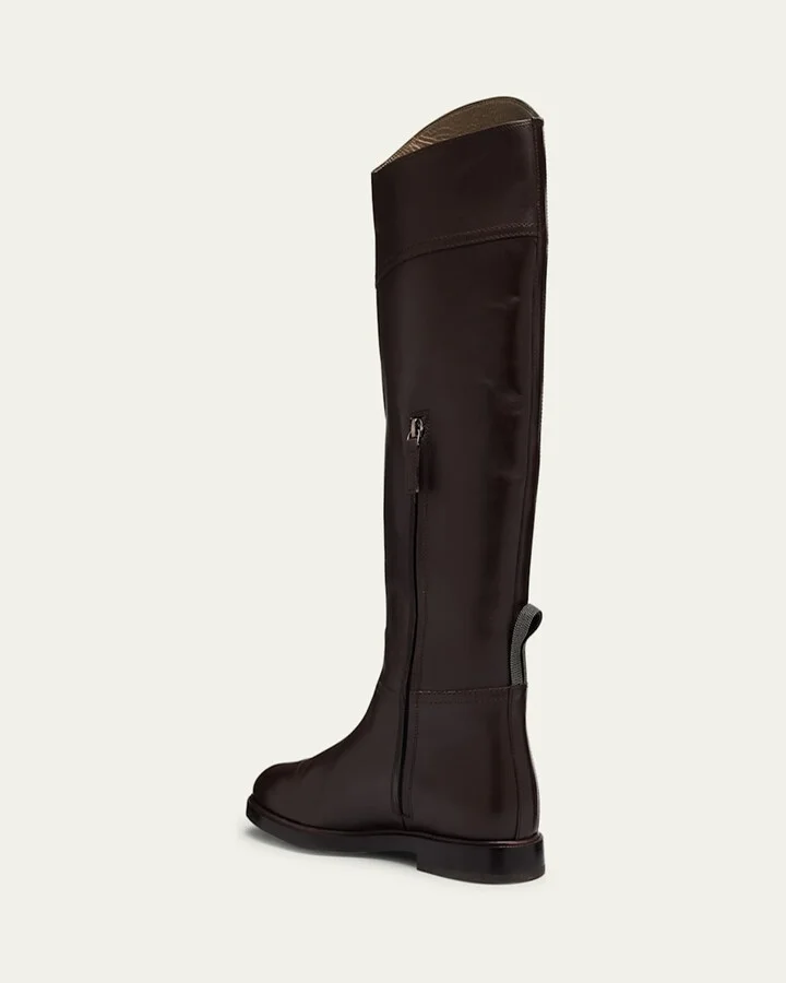 Mat Leather Equestrian Riding Boots - Image 9