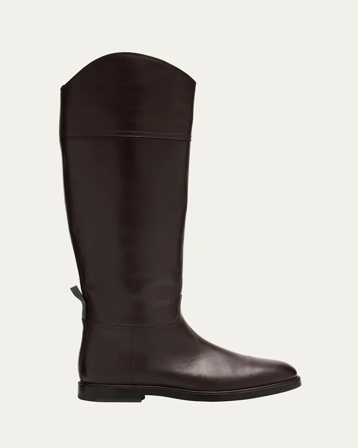 Mat Leather Equestrian Riding Boots