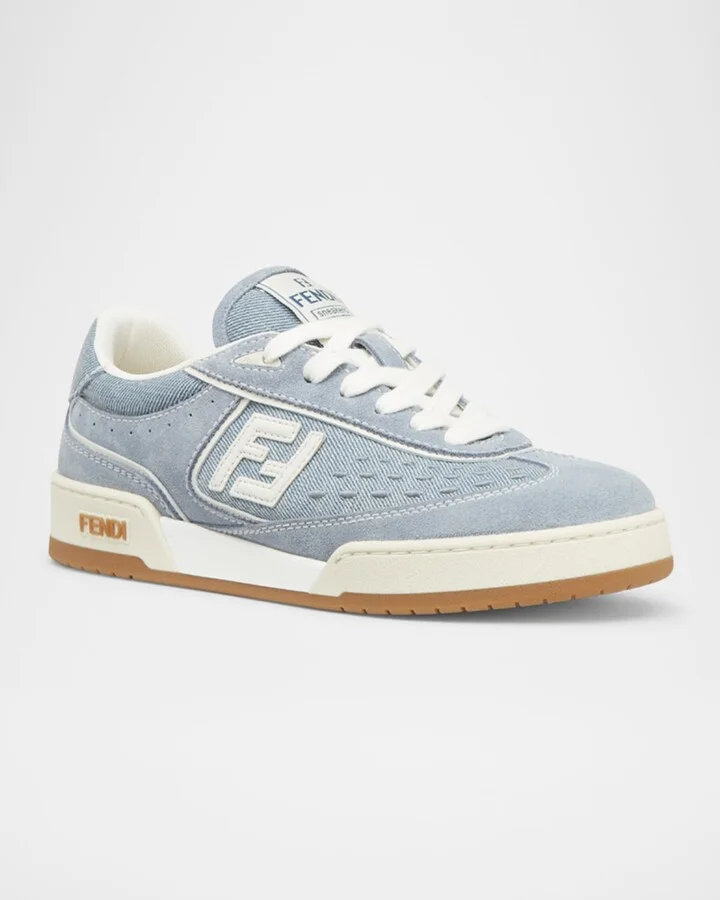 Match Denim and Suede Low-Top Sneakers - Image 2