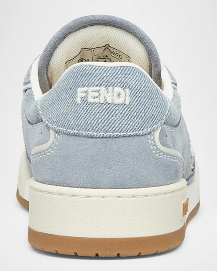 Match Denim and Suede Low-Top Sneakers - Image 3