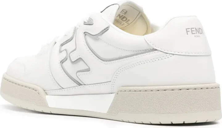 Match FF-appliqué leather sneakers - Image 3