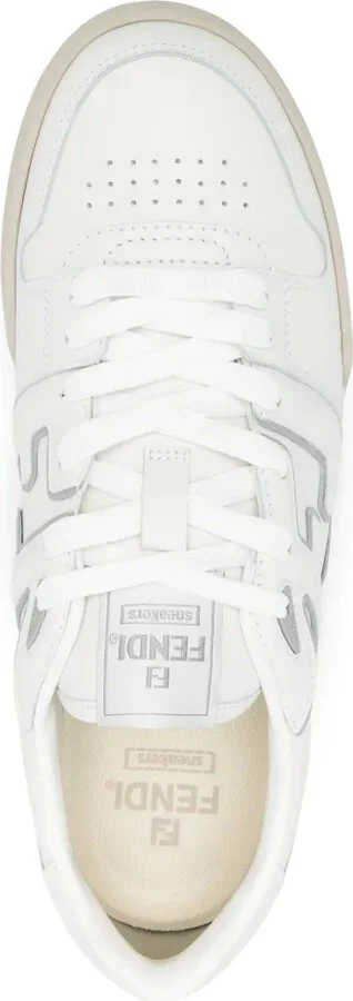 Match FF-appliqué leather sneakers - Image 4
