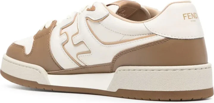 Match FF-appliqué leather sneakers - Image 3