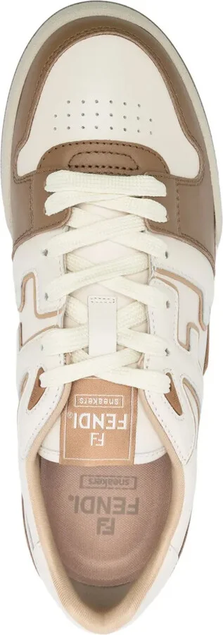 Match FF-appliqué leather sneakers - Image 4