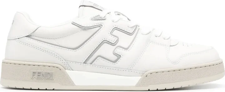 Match FF-appliqué leather sneakers