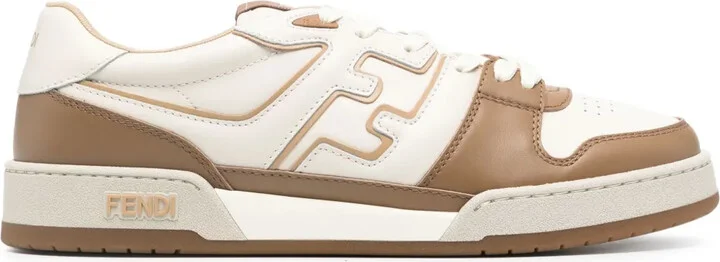 Match FF-appliqué leather sneakers