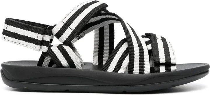 Match stripe-print sandals