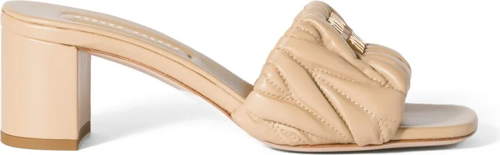 Matelassé Block Heel Slide Sandal - Image 2