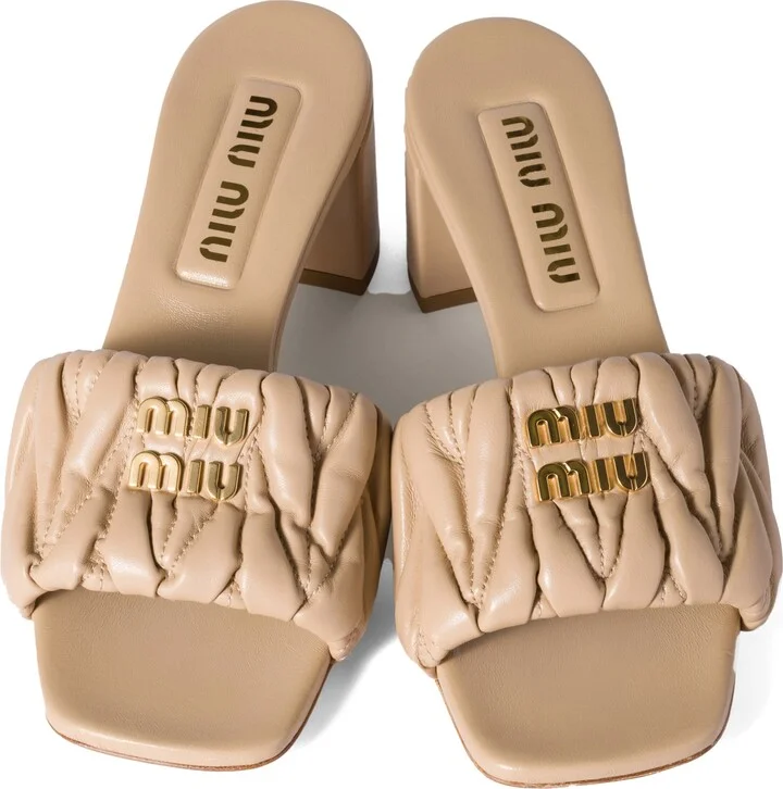 Matelassé Block Heel Slide Sandal - Image 3