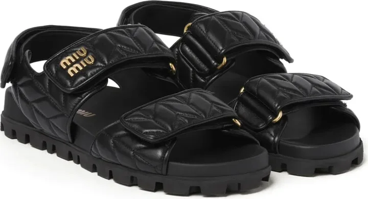Matelassé Leather Sandals - Image 2