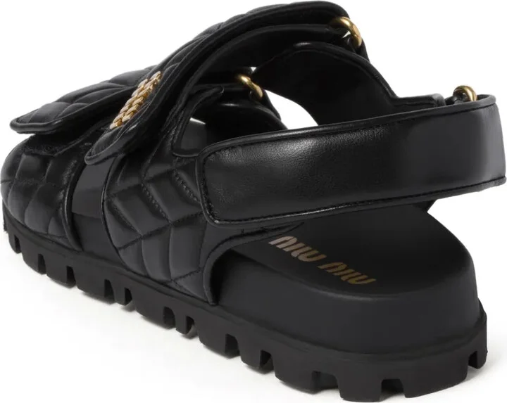 Matelassé Leather Sandals - Image 3