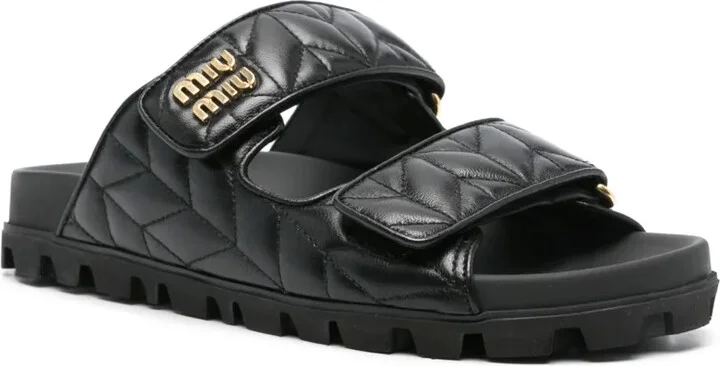 Matelassé Leather Sandals - Image 2