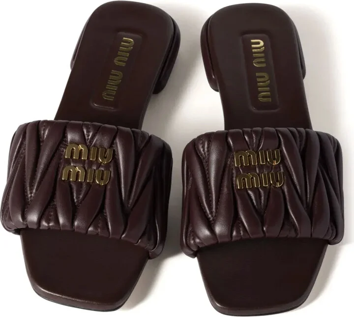 Matelassé Leather Slides - Image 4
