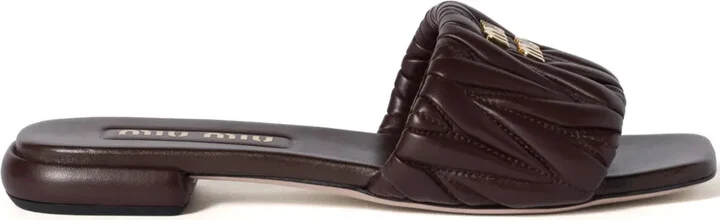 Matelassé Leather Slides