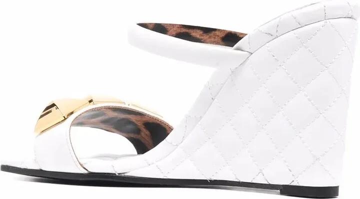 Matelasse leather wedges - Image 3