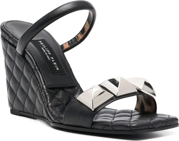 Matelasse leather wedges - Image 2