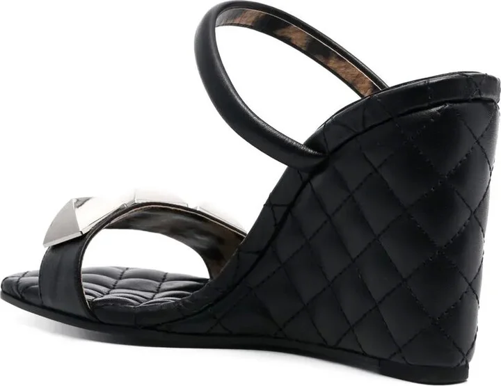 Matelasse leather wedges - Image 3