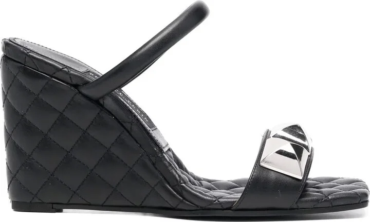 Matelasse leather wedges