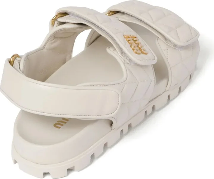 Matelassé Logo-Plaque Sandals - Image 3