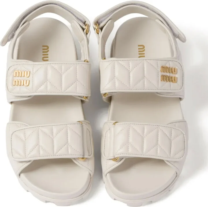 Matelassé Logo-Plaque Sandals - Image 4