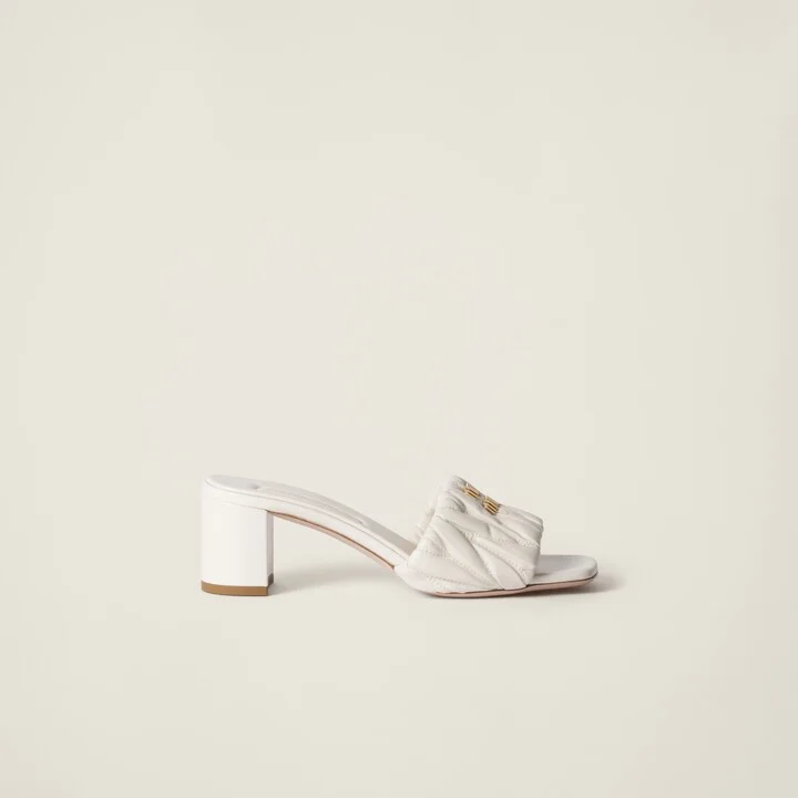 Matelassé nappa leather slides - Image 2