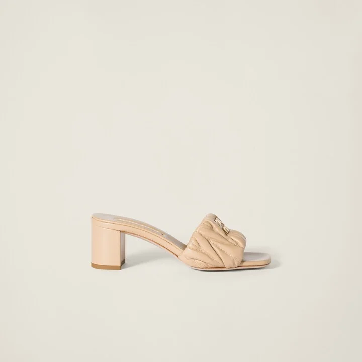 Matelassé nappa leather slides - Image 2