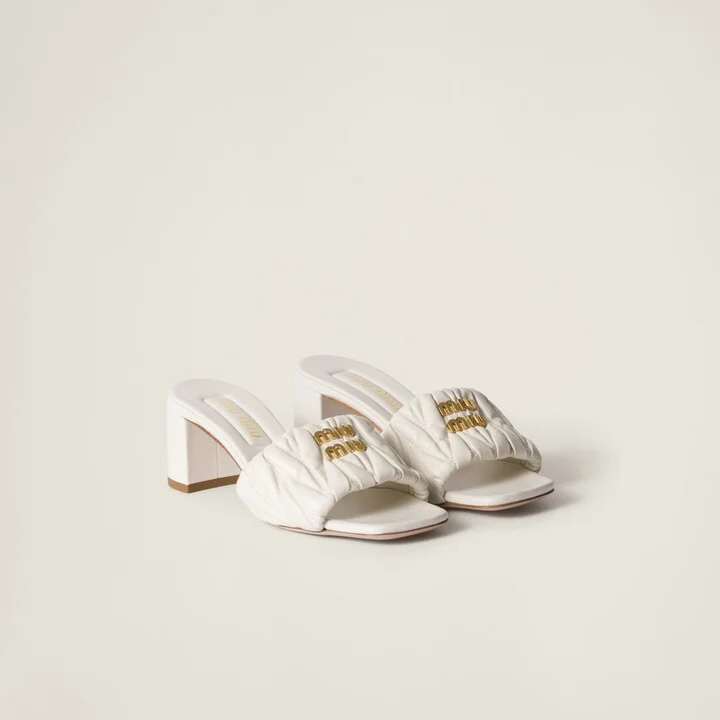 Matelassé nappa leather slides