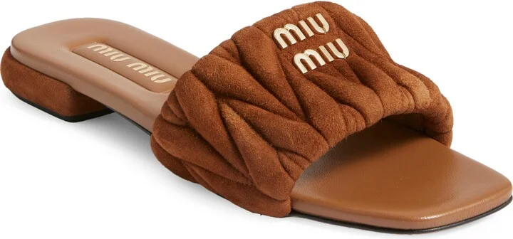 Matelassé Slide Sandal