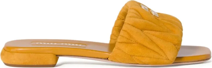 Matelassé Suede Slides