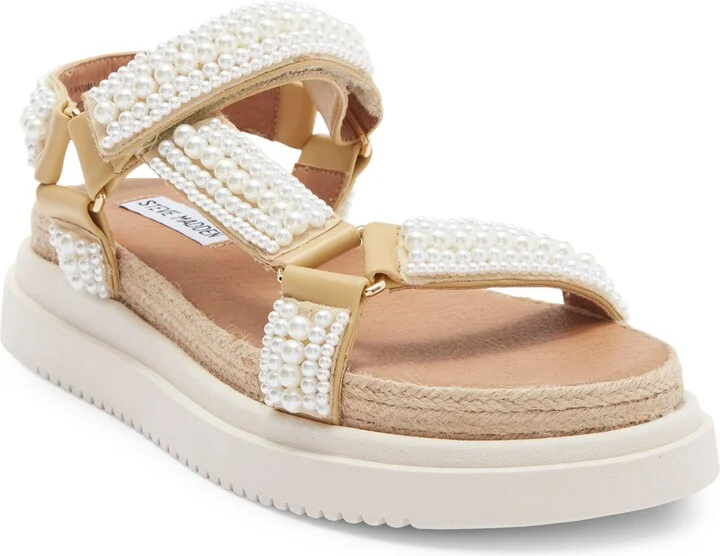 Matina Faux Pearl Bead Platform Sandal
