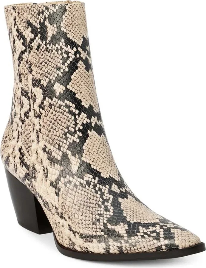 Taupe/Black Snake Print Leather