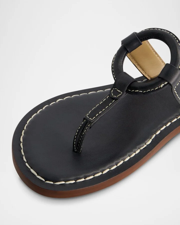 Matrix Leather Flat Thong Sandals - Image 3