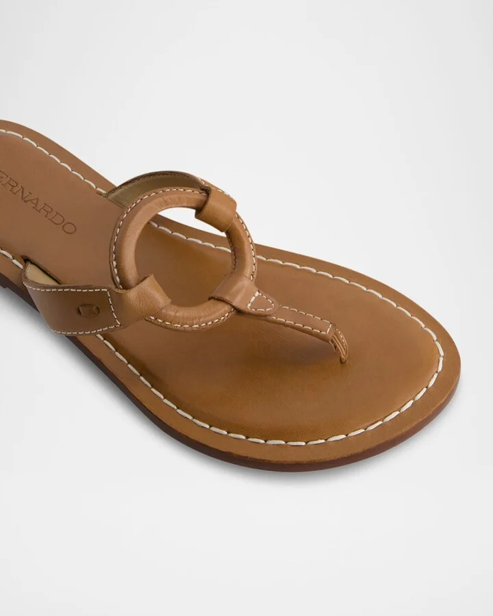 Matrix Leather Flat Thong Sandals - Image 8
