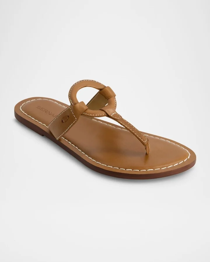 Matrix Leather Flat Thong Sandals - Image 9