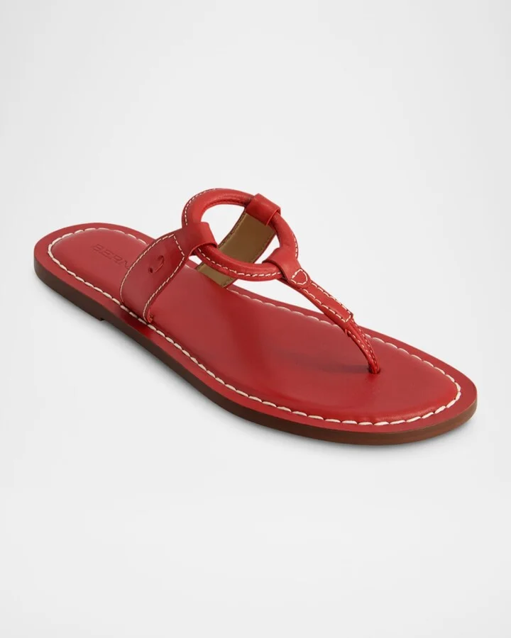Matrix Leather Flat Thong Sandals - Image 10