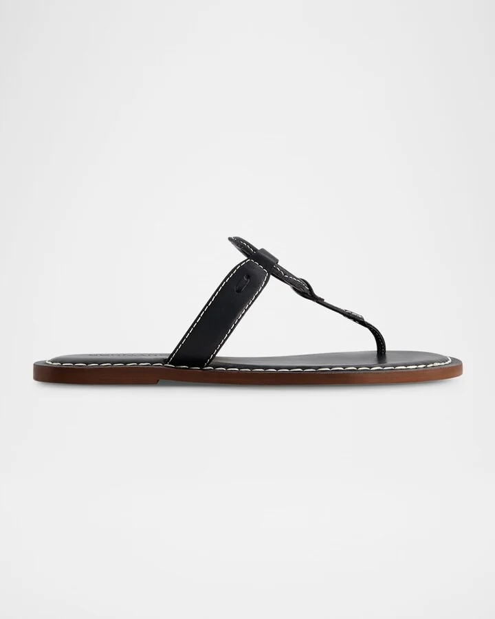 Matrix Leather Flat Thong Sandals