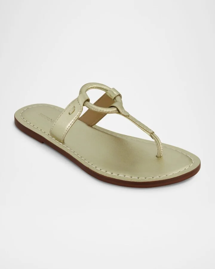 Matrix Metallic Flat Thong Sandals - Image 2