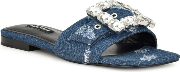 Matter Crystal Buckle Slide Sandal
