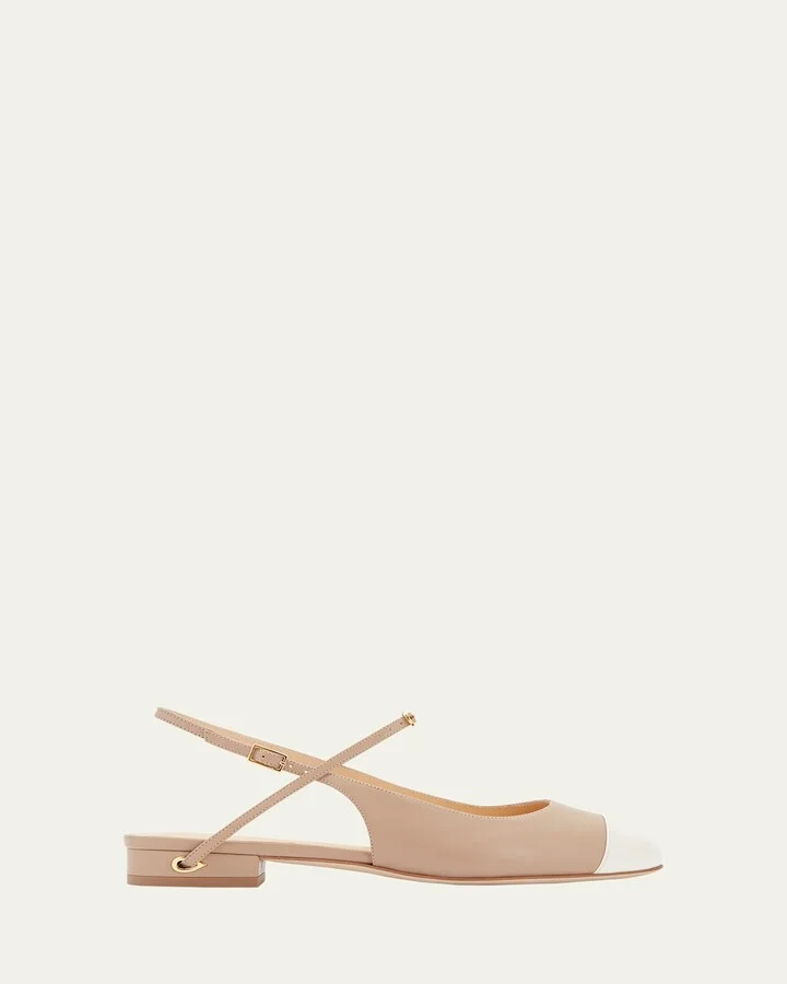 Mattia Bicolor Leather Slingback Ballerina Flats