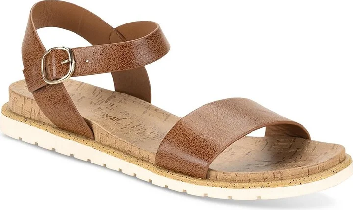 Mattie Womens Cork Ankle Strap Footbed Sandals