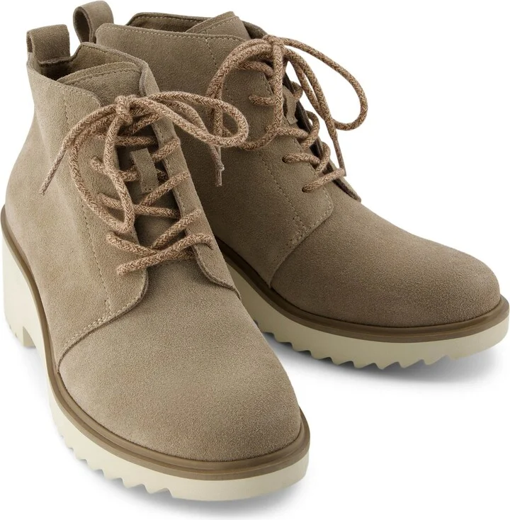 Maude Lace Up Dune Suede Wedge Boot - Image 3