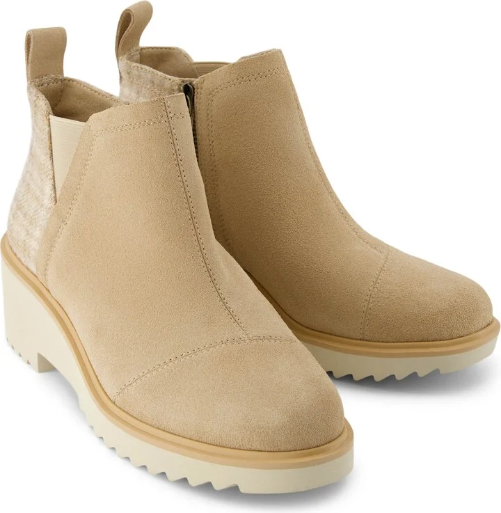 Maude Natural Suede Cozy Plaid Boot