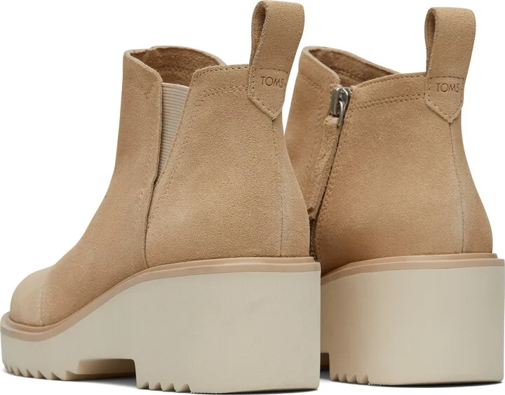 Maude Oatmeal Suede Wedge Boot - Image 5