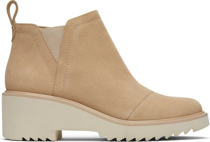 Maude Oatmeal Suede Wedge Boot