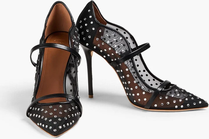 Maureen 100 crystal-embellished mesh pumps - Image 2